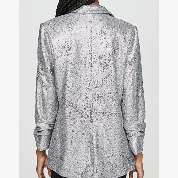 David Lerner XS Silver Sequin Jacket - Picture 2 of 4